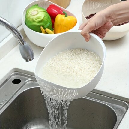 1 Piece of Rice Drainage Basket Rice Filter Fruit and Vegetable Drainage Sieve Kitchen Supplies Small Tools Multi-purpose - AliExpress 15
