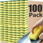 100/1Pcs Kitchen Dishwashing Soft Sponge Absorbent Clean Rub Pot Rust Scouring Pad Removing Kits Household Cleaning Brush Sponge - AliExpress 15